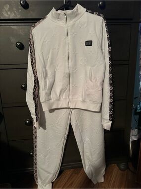 White Monogram Track Jacket & Joggers Set